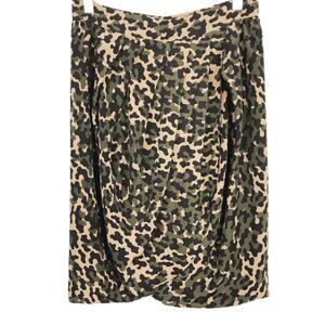 Nieves Lavi New York Camo Silk Paper Bag Skirt Sz 6